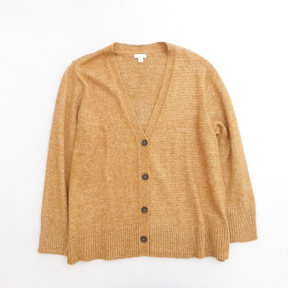 J Jill Sweaters - J Jill Women XL Beige Marled Knit Button Front Cardigan Sweater Cotton
